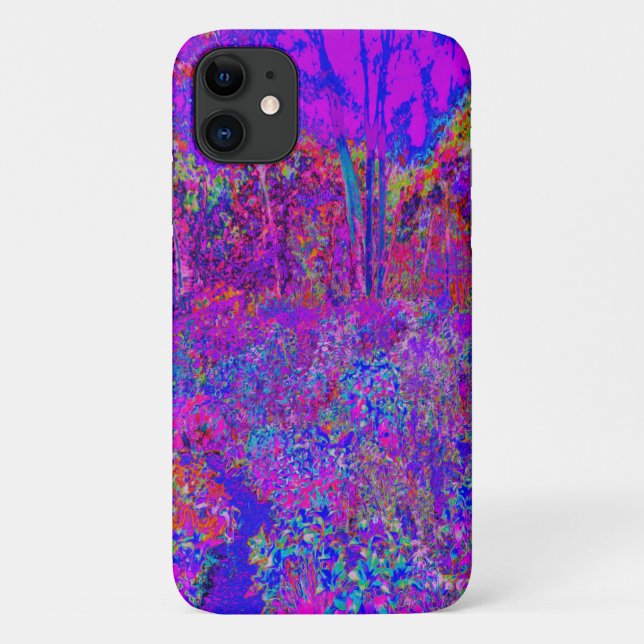 Capa Para iPhone 11 Paisagem Roxa Impressionista Psicodélica (Verso)
