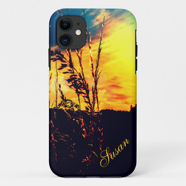 Capa Para iPhone 11 Paisagem Rural Sunset iPhone 5 *Personalize* (Verso)