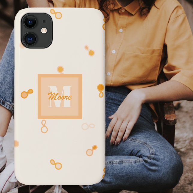 Capa Para iPhone 11 Paisley Híbrido Esparso Espalhado - Mambre Laranja (Hybrid Paisley Loosely Scattered - Orange Ombre Case-Mate iPhone Case by Leapfroglisics Shop)