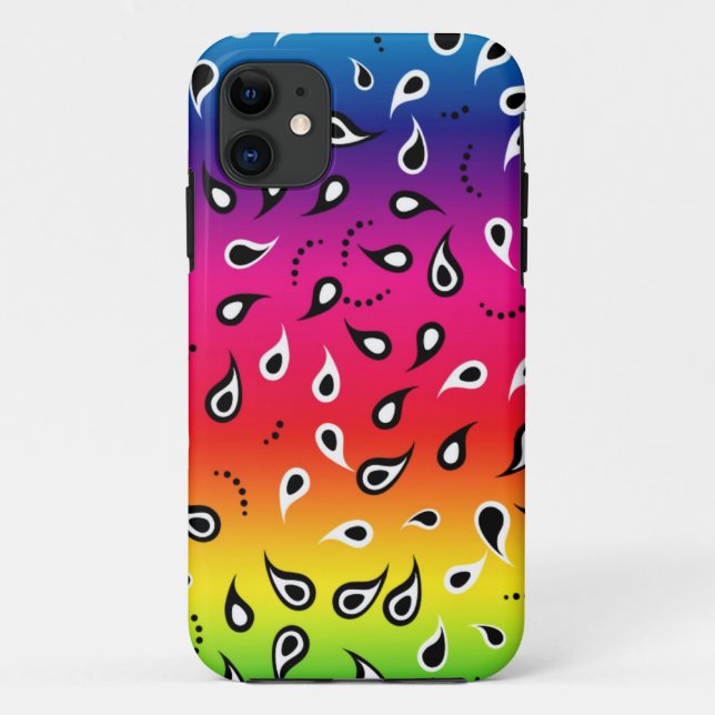Capa Para iPhone 11 Paisley Rainbow (Verso)