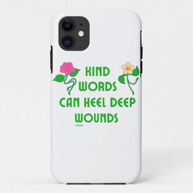 CAPA PARA iPhone 11 PALAVRAS GENTILMENTE PODEM SENTIR FERMEIRAS PROFUN (Verso)
