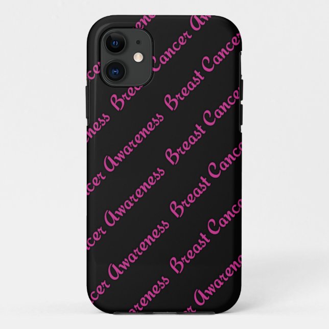 Capa Para iPhone 11 Palavras/Papel de parede...Cancer de mama (Verso)