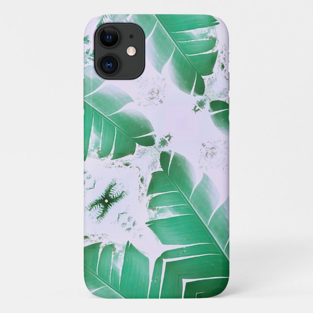 Capa Para iPhone 11 Pale Green Banana Tree Leaf iPhone 11 Case (Verso)