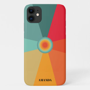 Capa Para iPhone 11 Paleta de Cores Retro Vintage Com Nome Personaliza