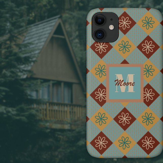 Capa Para iPhone 11 Paleta Sun Geométrica Rustic Floral Gingham Fading (Criador carregado)