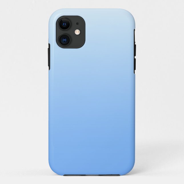 Capa Para iPhone 11 Pálido fundo azul-ombre (Verso)