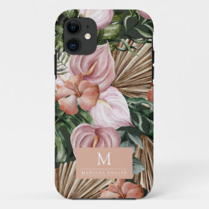 Capa Para iPhone 11 Palmeira da selva deixa flores da floresta tropica