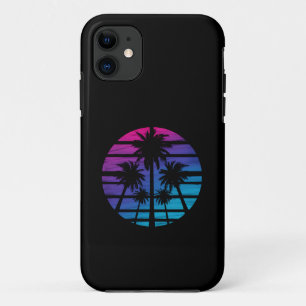 Capa Para iPhone 11 Palmeira Praia Havaiana Férias de Verão