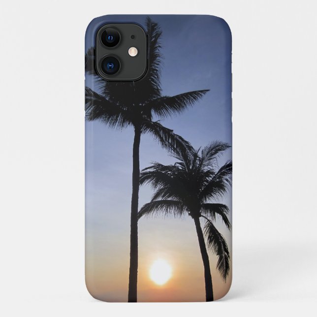 Capa Para iPhone 11 palmeiras silhueta (Verso)