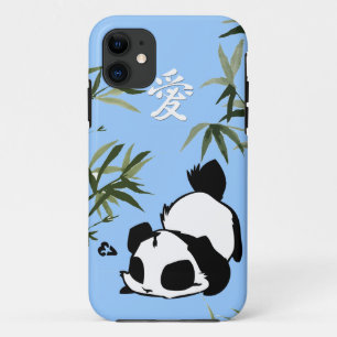Capa Para iPhone 11 Panda Chinesa "Amor" com Bamboos