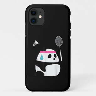 Capa Para iPhone 11 Panda de badminton exausto engraçado fofo