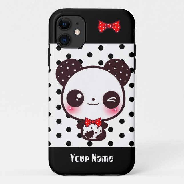 Capa Para iPhone 11 Panda de Kawaii - personalizada (Verso)