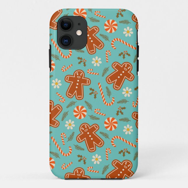 Capa Para iPhone 11 Pão de gengibre e padrão de cana doce (Verso)
