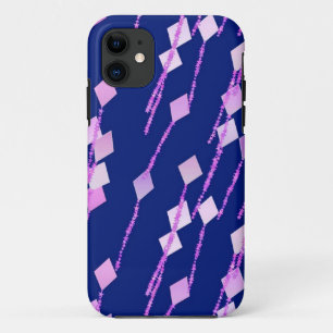 Capa Para iPhone 11 Papagaios cor-de-lavanda contra azul escuro