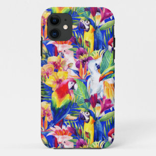 Capa Para iPhone 11 Papagaios da aguarela