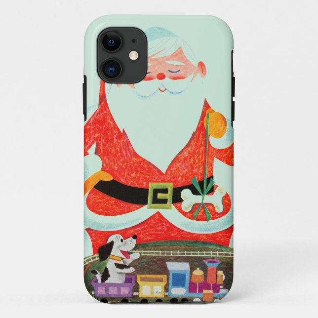 Capa Para iPhone 11 Papai noel com trem (Verso)