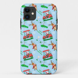 Capa Para iPhone 11 Papais noeis De Natal Golfando Com O Padrão De Rei