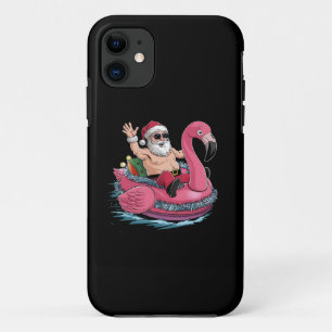 Capa Para iPhone 11 Papais noeis Flamingo Floatie Natal Em Julho De Ve