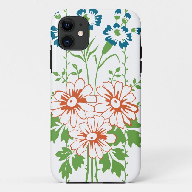 Capa Para iPhone 11 Papel de parede barroco com buquê de flores... (Verso)