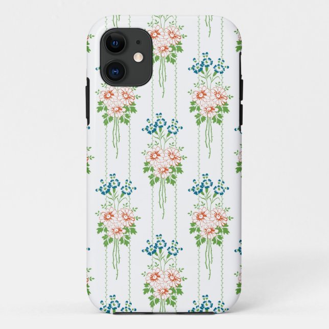 Capa Para iPhone 11 Papel de parede barroco com buquê de flores... (Verso)