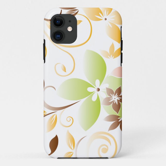 Capa Para iPhone 11 Papel de parede de flores 5 (Verso)