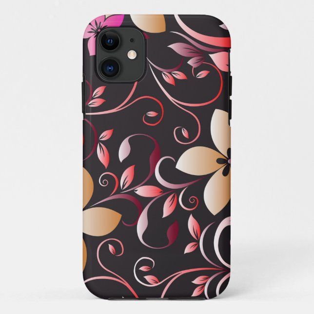 Capa Para iPhone 11 Papel de parede de flores 7 (Verso)