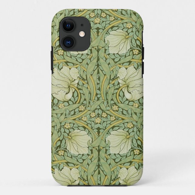 Capa Para iPhone 11 Papel de Parede Floral Azul Pimpinela de William M (Verso)