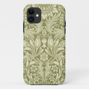 Capa Para iPhone 11 Papel de Parede Girassol de William Morris em Oliv