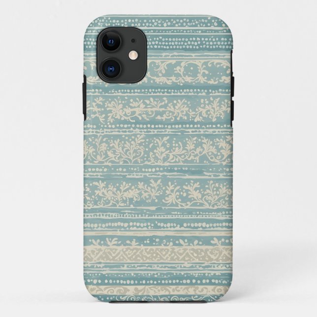 Capa Para iPhone 11 Papel de parede Vintage Dusty e Cream (Verso)