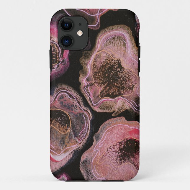 Capa Para iPhone 11 Papoulas Rosa (Verso)