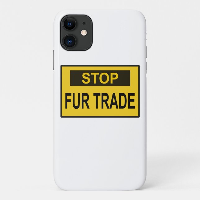 Capa Para iPhone 11 Parar o Sinal de Comércio de Pele Amarelo (Verso)