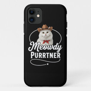 Capa Para iPhone 11 Parceiro Miado Divertido Gato Caubói Ocidental Des