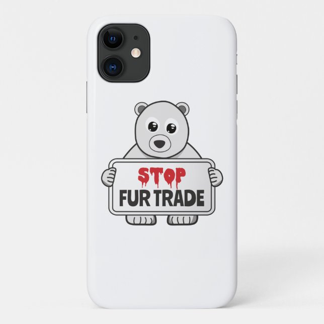 Capa Para iPhone 11 Pare de trocar pelo urso polar triste (Verso)