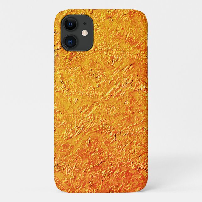 Capa Para iPhone 11 Parede derituosa com textura amarela e laranja (Verso)