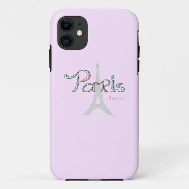 Capa Para iPhone 11 PARIS Amour com Torre Eiffel (Verso)