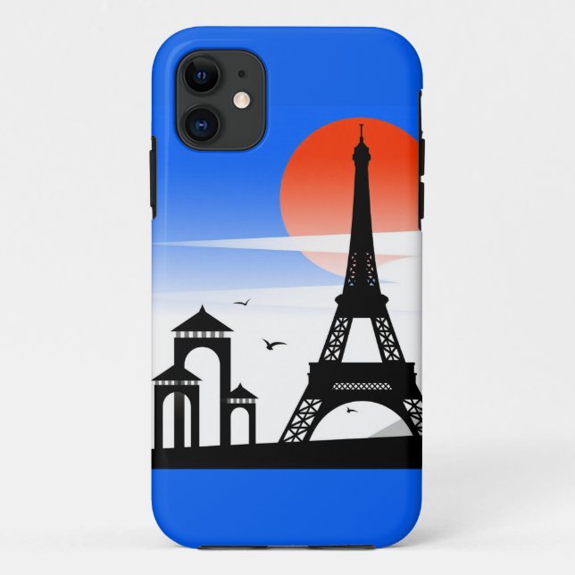 Capa Para iPhone 11 Paris em Silhouette: Serenidade Sunlit (Verso)