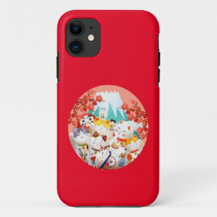 Capa Para iPhone 11 Partido Manekineko Hanami