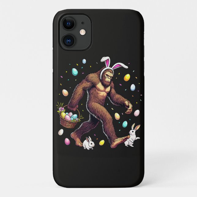 Capa Para iPhone 11 Páscoa do Pé Grande Dia Engraçado Sasquatch (Verso)