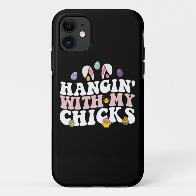 Capa Para iPhone 11 Passando o tempo com minhas franguinhas Coelho de  (Verso)