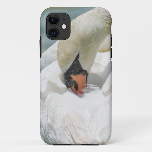 Capa Para iPhone 11 Pássaro branco de cisne mudo próximo (Verso)