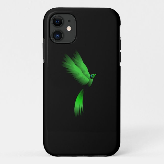 Capa Para iPhone 11 Pássaro de Fogo Verde (Verso)