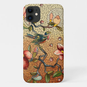 Capa Para iPhone 11 Pássaro de vidro conservado numa árvore florida