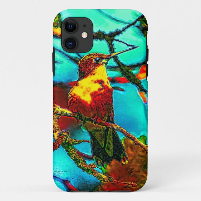 Capa Para iPhone 11 Pássaro Humino No Jardim (Verso)