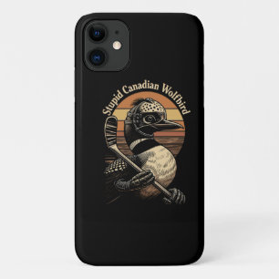 Capa Para iPhone 11 Passaro Lobo Canadense Estúpido