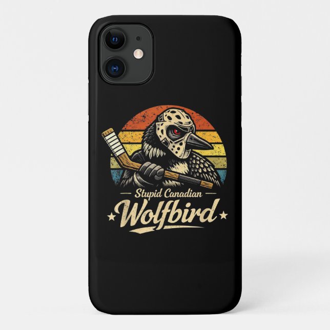 Capa Para iPhone 11 Passaro Lobo Canadense Estúpido (Verso)