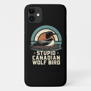 Capa Para iPhone 11 Passaro Lobo Canadense Idiota