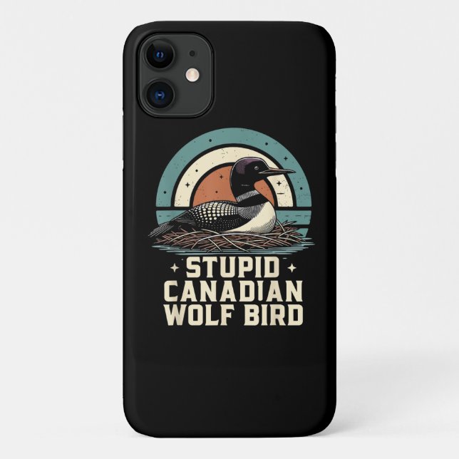 Capa Para iPhone 11 Passaro Lobo Canadense Idiota (Verso)