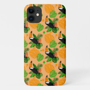 Capa Para iPhone 11 Pássaro Tátil Tropical Padrão sem costura