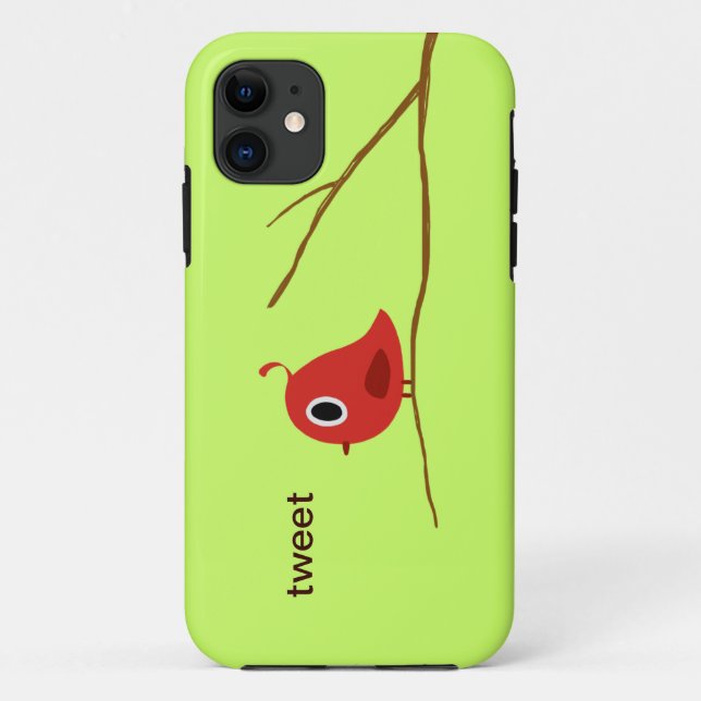Capa Para iPhone 11 Pássaro vermelho (Verso)