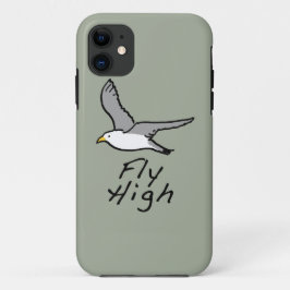 Capa Para iPhone 11 Pássaro voador. Caveira na Ilustração de Voo.